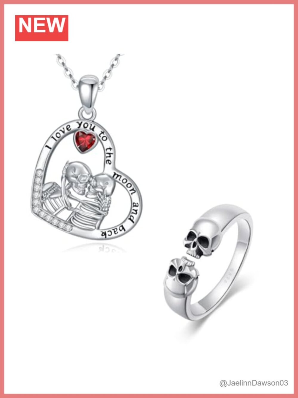 925 Sterling Silver Skull Pendant Necklace Gothic Jewelry Gift for Women
